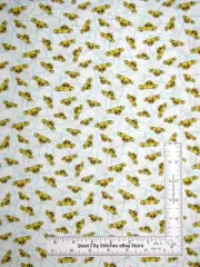 Car Fabric Yellow Taxi Cabs Automobiles Cotton Timeless Treasures C8704 1.6 Yds