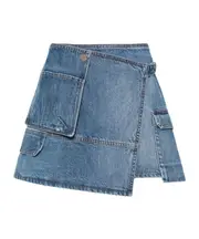 MSGM Asymmetric Denim Mini Skirt IT36 Blue
