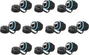uxcell RJ45 Panel Mount Coupler, IP68 Shielded Industrial Panel Mount Bulkhead Ethernet LAN Pass Through Connector for CAT6/CAT5E/CAT5(Blue,Pack of 10)