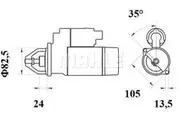 Mahle Starter Motor for Hatz 3L41C 2M41 3M41 4M41 SDVA 200 1503 M 2004 M Selwood Pumps H80 HSP20 HSP35 Turbosol TB 30