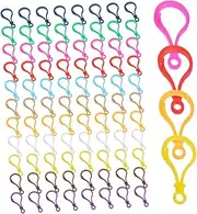 TEHAUX Plastic Lobster Claw Clips 120 Pack Light Bulb Shape Keychain Hooks for DIY Keychain Clips Lanyard Hooks