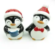 Christmas Holiday Penguins Mini Salt and Pepper Shakers CRACKER BARREL - New