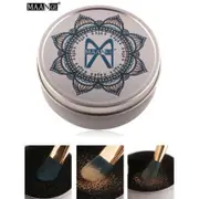 Makeup Brush Dry Clean Sponge Box Silver Brush Cleaners