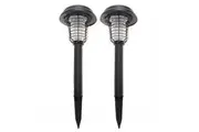 2PK Lenoxx Mosquito Bugs Zapper Killer Solar LED Night Lamp Light Outdoor Garden