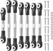 7Pcs Aluminum Alloy Adjustable Turnbuckles Camber Link with Rod Ends Sets Fit for 1/10 RC Slash 4x4/2WD/Hoss 4X4 VXL/2WD/Rustler 4X4 VXL/2WD/Stampede 4X4 VXL /2WD Upgrades,Black