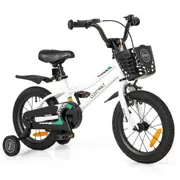 Costway 36 cm Bike Training Bicycle w/Adjustable Handlebar & Saddle/Removable Basket Push Pedal Bike