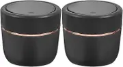 COHEALI 2pcs Mini Countertop Trash Can with Press Type Lid, Tiny Desktop Waste Garbage Bin for Home, Office, Kitchen, Vanity Table Top, Bedroom, Bathroom