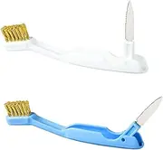 Ipetboom 2pcs Copper Wire Cleaning Brush for Kitchen Gas Cooker Household Tool with Scraper for Deep Cleaning Durable and Practical Random Colors Random Color