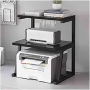 Printer Stand Small Office and Home Desktop Printer Storage Rack Multifunctional Storage and Organization Rack Multi-Layer Copier Rack Printer Table(Black)
