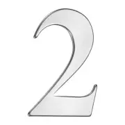 Self-adhesive House Number, 5" 304 Stainless Steel Mailbox Number [Number 2]
