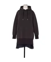 Sacai Drawstring Layered Hoodie 1,2,3 Black