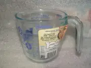 Pyrex 100th Anniversary 1915-2015 Two Cup Measuring Blue Letters New with Tag