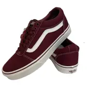New Vans Ward Men's Skate Shoes Sneakers US-9.5 Burgundy/White