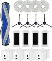 Replacement Part Accessories Compatible for Ecovacs Deebot T30 Omni, T30 PRO Omni,1 Main Brush, 4 Side Brushes, 4 Hepa Filters, 4 Mop Pads, 4 dust Bags