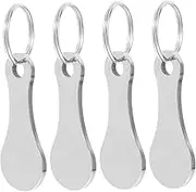 Generic 4pcs Trolley Token Keychain Portable Metal Key Ring for Shopping Cart Accessory Chic Design Effortless Use Stylish Keyring for Grocery Carts
