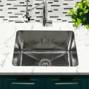 23 Inch X 18 Inch Hammered Stainless Rectangle Undermount Laundry Sink 12 inches