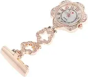 [FOMIYES] Rose Gold Rhinestone Nurse Pocket Watch Fashion Alloy Fob Watch with Portable Design Precision Movement for Nurses and Doctors Present for Healthcare Professionals