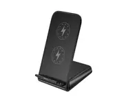 15W Fast Charging Dual-coil Vertical Stand Wireless Charger for IPhone12 Series Huawei Xiaomi Android Phones