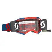 Scott Fury Motocross WFS Roll off Goggles Dark Blue Neon Red Clear Works lens