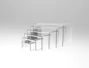 6 Piece Display Riser Stand Set Acrylic Perspex CLEAR 4.5 mm Displays Cakes Sale