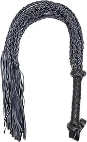 BIENKA Real Cowhide Horse Riding Whip with Leather Handle Training Tool,Genuine Leather Hand Made Horsewhip Leather Whip