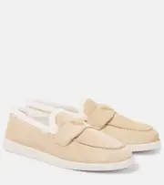 [Prada] Prada Shearling-lined suede loafers AU 9.5 beige