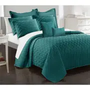 Ramesses 9 Pieces Interlaced Vine Comforter Set Queen Teal