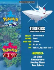 Pokemon Sword and Shield Togekiss 6IV VGC│Regular•Shiny•Sq.Shiny│