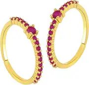 [Aheli] Gold Plated Rani Pink Cubic Zirconia Studded Toe Ring Adjustable Bichiya Fashion Jewellery for Women, Metal, No Gemstone