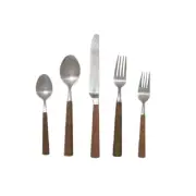 Blue Pheasant Micah Maple Wood 5pc. Place Setting (Service for One)