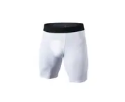 Men'S Compression Shorts Baselayer Cool Dry Sports Tights - White