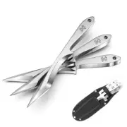 10.1" Throwing Knives 3-Pack Set, Thickness Up to 0.32", Full Tang Stainless ...