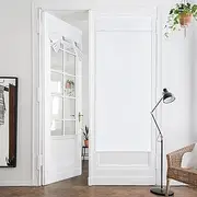 HOMEIDEAS Pure White French Door Curtains, Privacy Door Curtains for Door Window, 26 X 68 Inch Door Window Covering for Glass Door, Thermal Insulated Tie Up Shades Window Curtains for Bedroom, 1 Panel