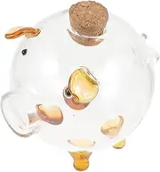 JOINPAYA Tiny Glass Bottle Miniature Piggy Bank Storage Jar Wishing Jar Portable Container