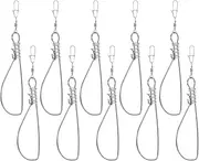 Abaodam Fishing Lure Connector 10pcs Stainless Steel Snap Buckles Locking Parts Replacements for Saltwater Tackle