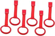 Vaguelly Infant Development Tool 6 Pack Baby Pull up Rings Playpen Pull Rings for Crib Toddlers Learning to Stand Baby Safety Bar Toys for Bed Red Color