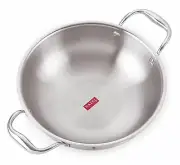 Triply Stainless Steel Induction Bottom Cookware Kadai Wok 1.2 litre