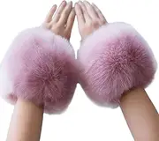 [KGDUYC] Gloves & Mittens for Women, Arm Warmers, Fur Decorative Sleeves, Gloves, Brown, Windproof Cuffs, Hand Warmer Sleeves