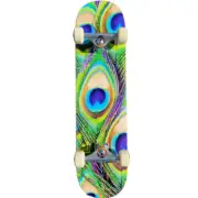 7.75" Mini Logo Peacock Feather Complete Skateboard Independent Trucks Bones