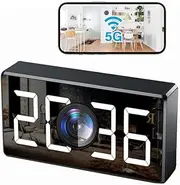 GHYREX Clock Camera 5G 4K HD Wireless Camera WiFi Nanny Cam for Home Indoor Security with Motion Detection and Night Vision【Upgraded】
