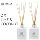 2 x Tilley Reed Diffusers LIME & COCONUT 150ml Authentic