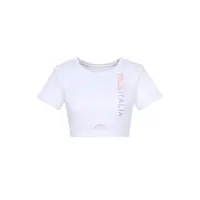 在飛比找momo購物網優惠-【FILA官方直營】女吸濕排汗萊卡短袖圓領上衣-白色(5TE