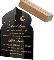 Eid Ramadan Table Decor - Ramadan Mubarak Sign Acrylic Eid Al Adha Table Sign Ramadan Table Centerpieces for Home Eid Al Fitr Supply, Black