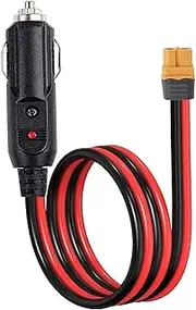 OUQYLG XT60 to Car Cigarette Lighter Plug Cigarette Lighter 12AWG XT60 Adapter Cable 12V Cigarette Lighter Plug to XT60 Quick Release Adapter Extension Charging Cable with Fuse and LED Light (3FT)