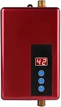 Instant Water Heater, Mini Electric Water Heater, Tankless Shower Hot Water System for Bathroom Kitchen Washing,Red,220V 5500W