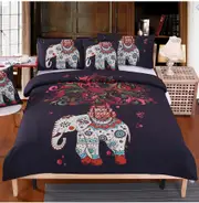 Mandala Quilt Cover Set - Bohemian Elephant