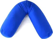 Microbead Body Pillow with Silky Smooth Removable Cover by Squishy Deluxe; Extremely Huggable & Hypoallergenic, Doubles as a Pregnancy & Nursing Pillow; 47" X 7"; Navy Blue