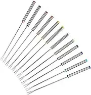 CLISPEED 6Pcs Stainless Steel Fondue Fork Heat Resistant Handles for Chocolate Fountain Cheese Fondue and Marshmallow Roasting for Parties and Gatherings