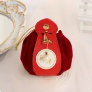 Flocked Sugar Bag Drawstring Flannel Pouch Sachet Gift Bag For Jewelry Wedding B