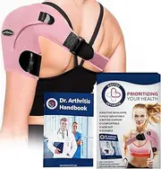 Doctor Developed Ladies Pink Shoulder Support/Shoulder Strap/Shoulder Brace [Single] & Doctor Written Handbook - Relief for Shoulder Injuries, for Both Left & Right